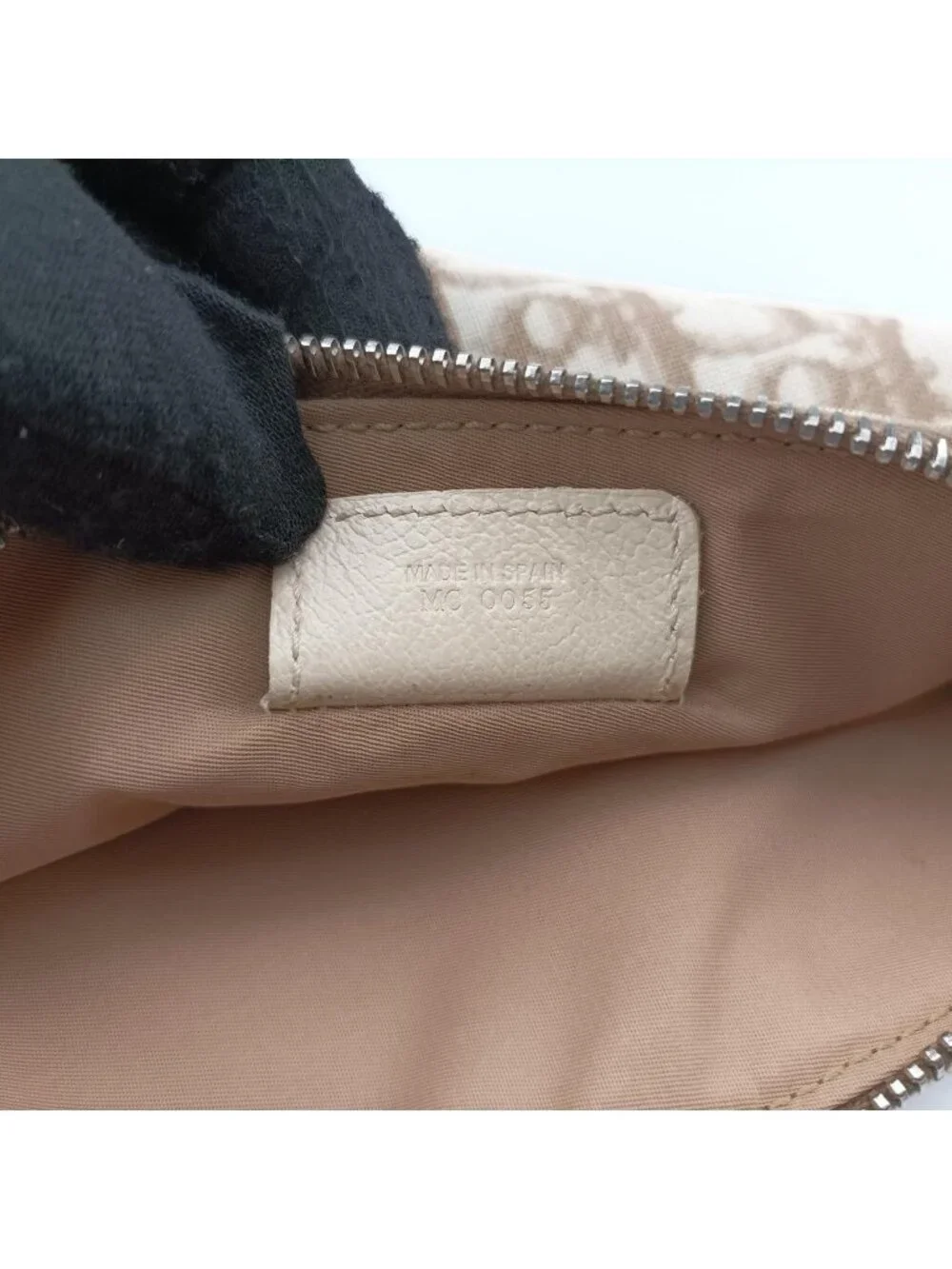 Dior Saddle Beige Canvas Flower Embroidery MC Shoulder